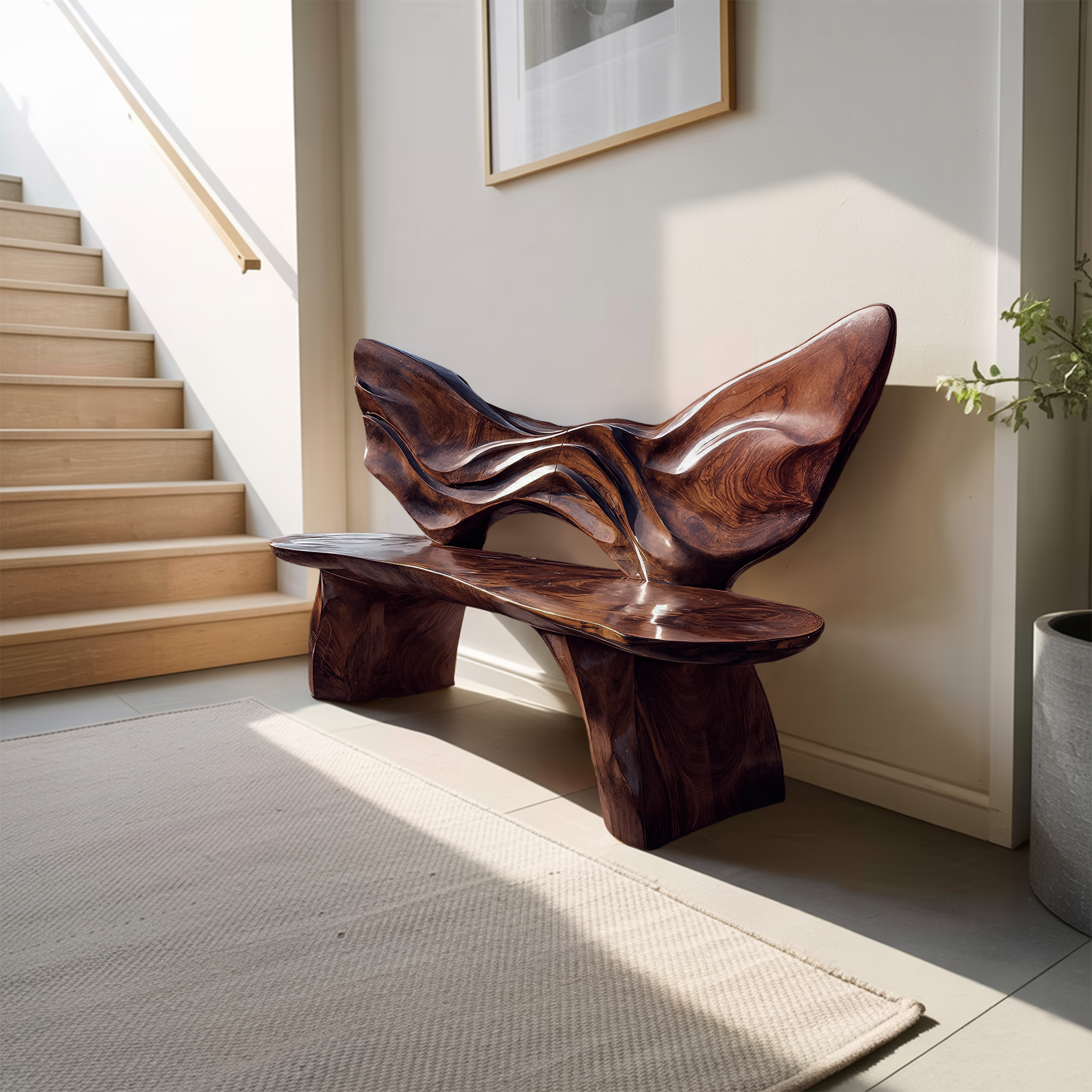 Live Edge Solid Wood Entryway Bench For Home Seating