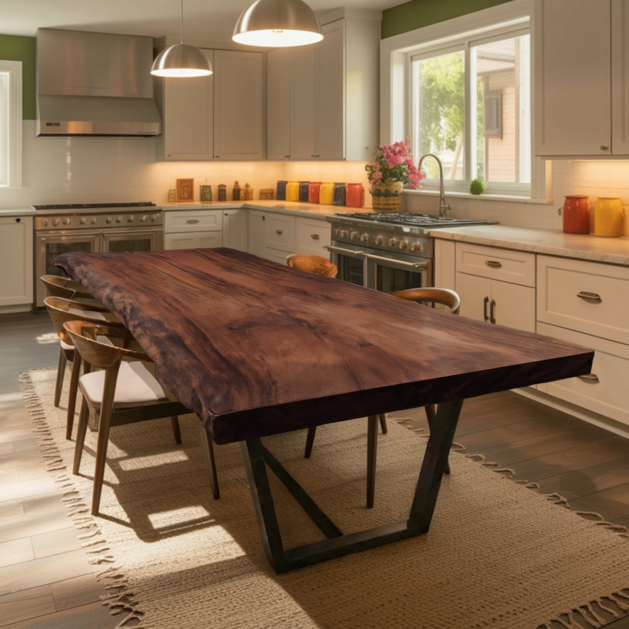 Kitchen Decor Modern Live Edge Dining Table Sleek Grain