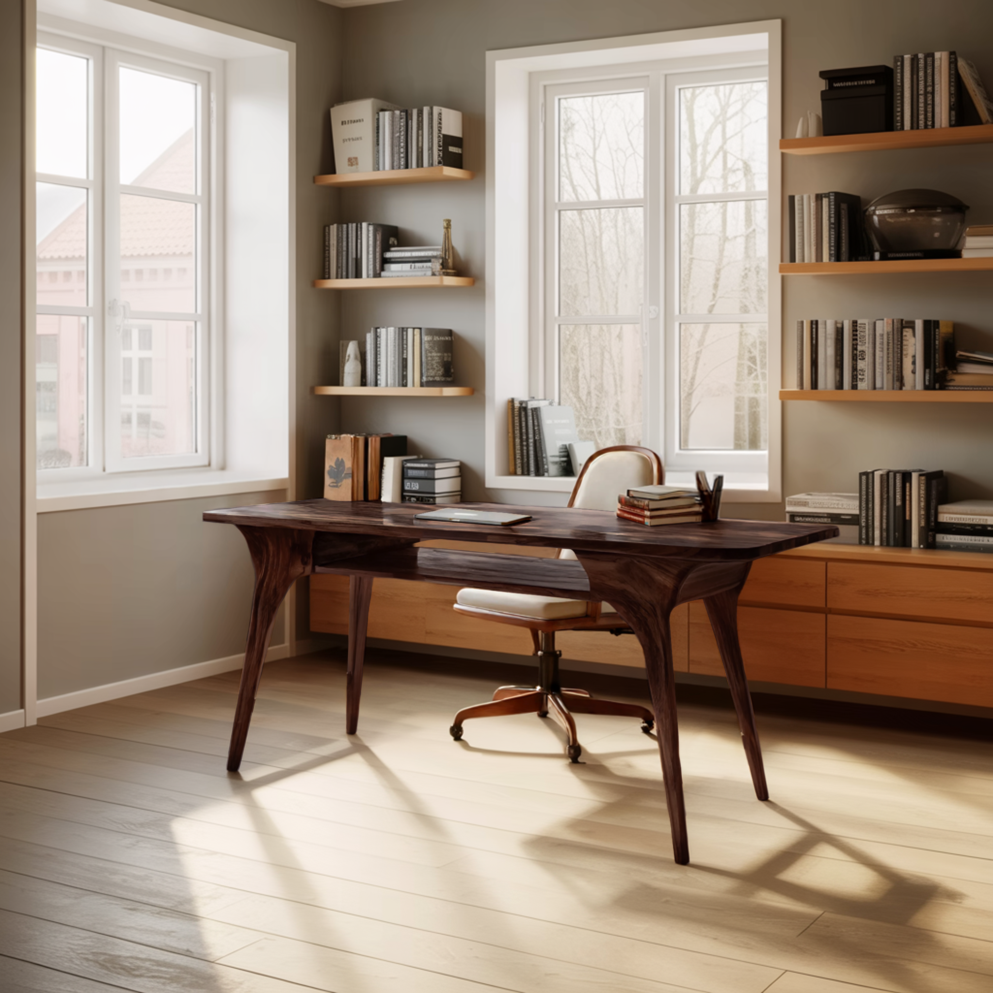 Modern Solid Wood Desk For Living Room And Office Decor