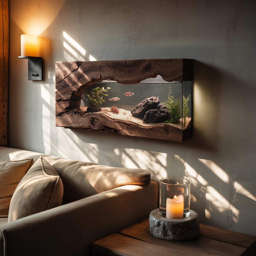 Wall Mounted Aquarium Frame For Living Room And Office