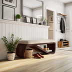 Mid Century Wooden Bench For End-of-Bed Placement