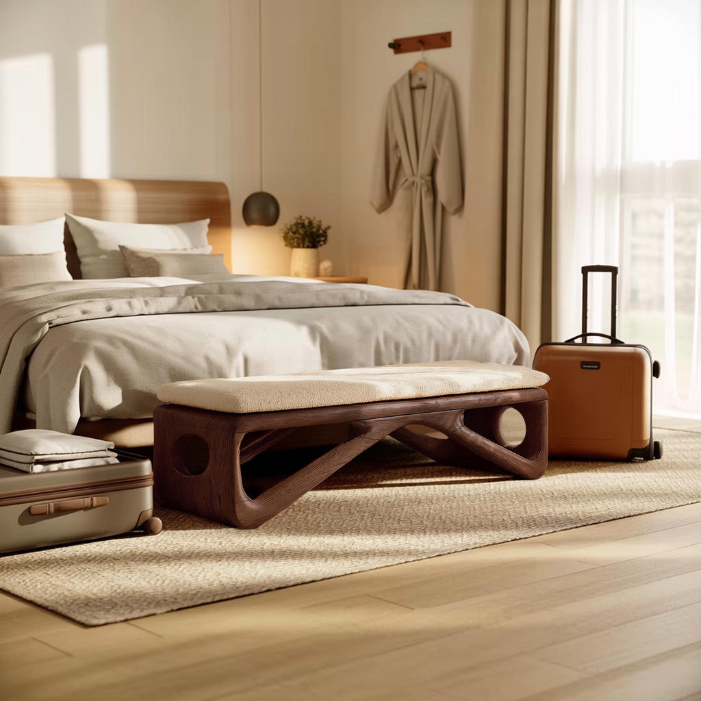 Farmhouse Wooden Bench For Cozy Bedroom Corners