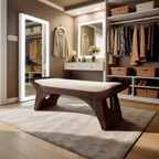 Farmhouse Wooden Bench With Shelf For Bedroom Setup