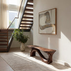 Modern Sculptural Bench With Organic Design For Living Room