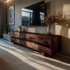 Mid Century Live Edge TV Cabinet For Living Room Design