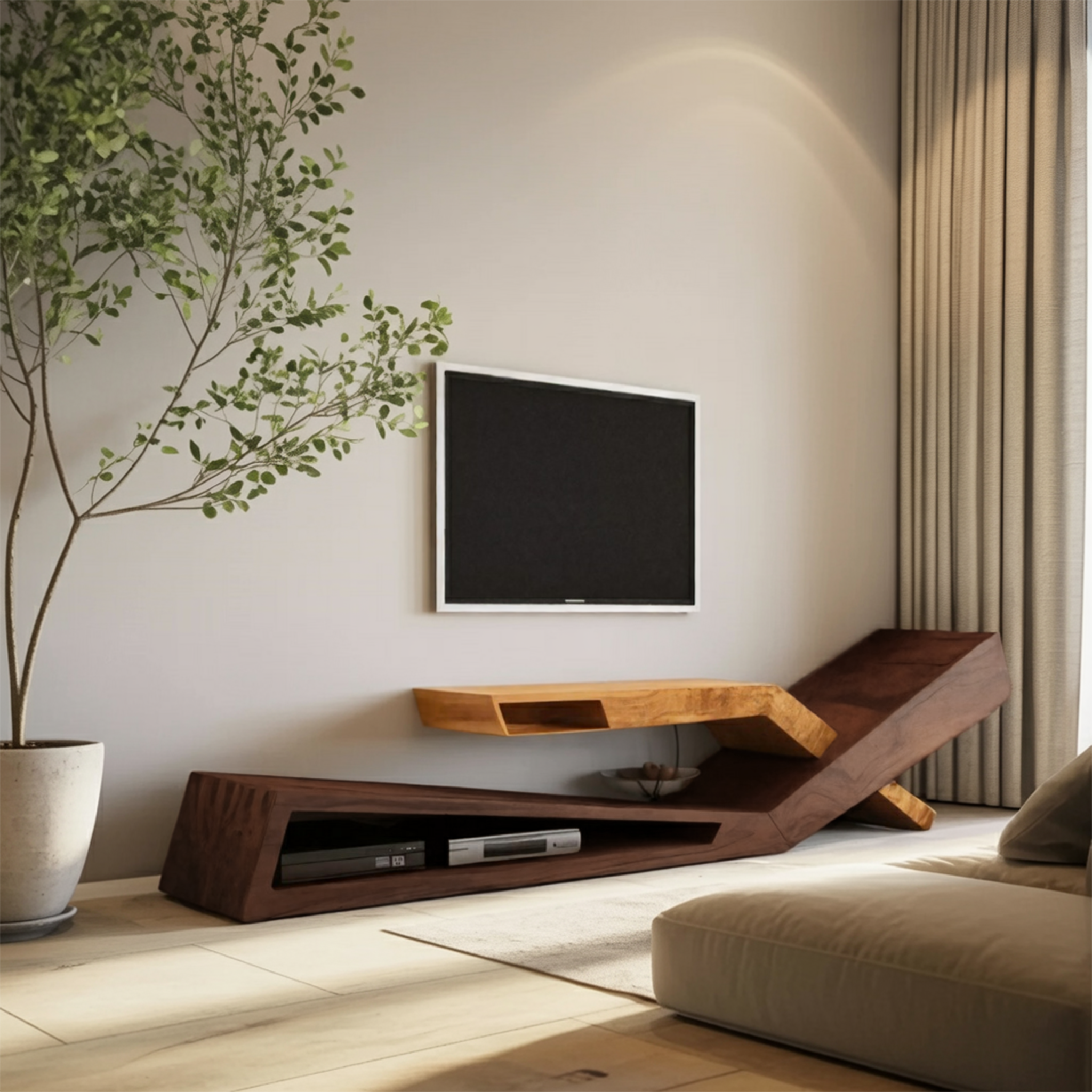 Contemporary Artistic TV Stand Modern Living Room Display