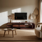 Contemporary Curved TV Shelf For Minimalist Living Room Furniture