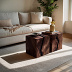 Handcrafted Solid Wood Low Coffee Table For Living Decor