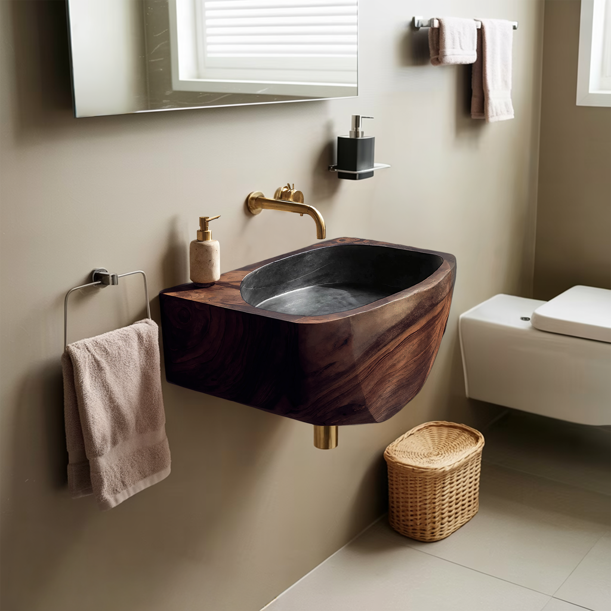 Modern Solid Wood Vanity Sink For Minimalist Bathroom Design