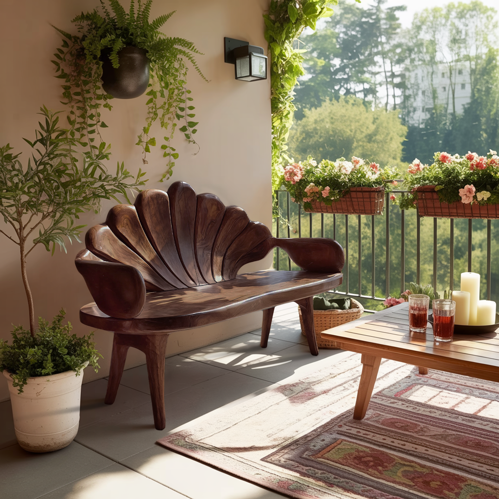 Handcrafted Entryway Bench In Solid Wood For Home Use
