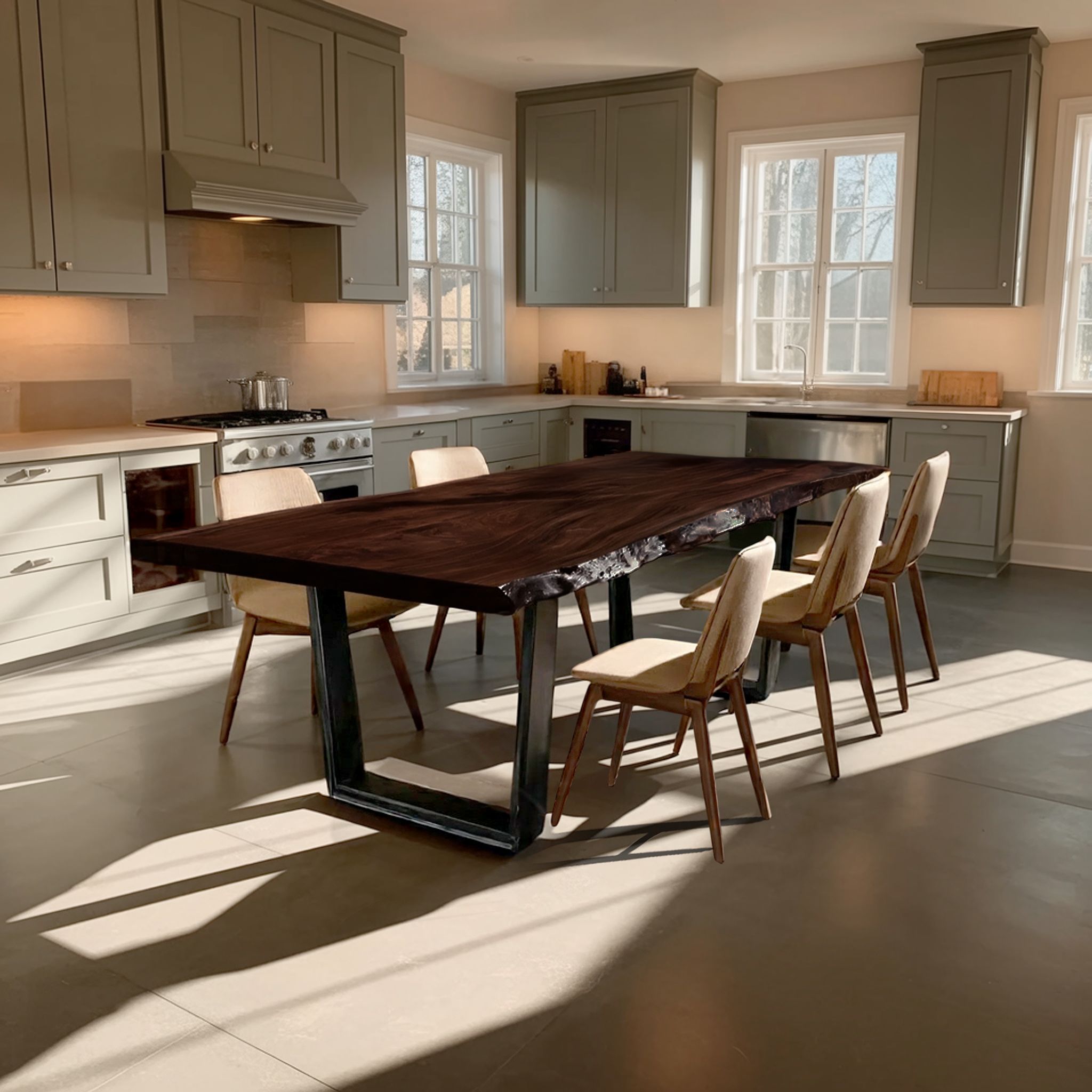 Dining Room Farmhouse Solid Wood Dining Table Warm Grain