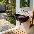 Modern Wall Mounted Wooden Bathroom Sink For Space Saving Bathroom Decor