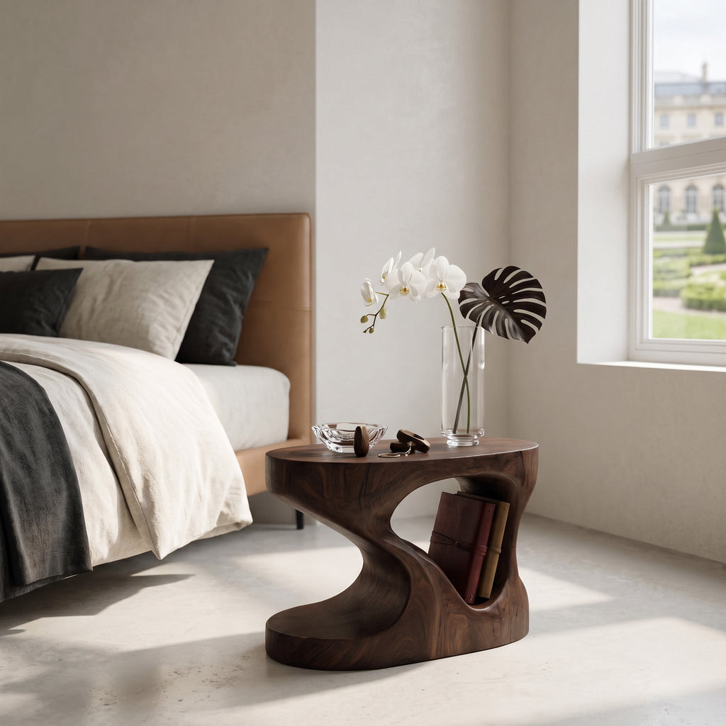 Modern Organic Side Table For Living Room Or Bedroom