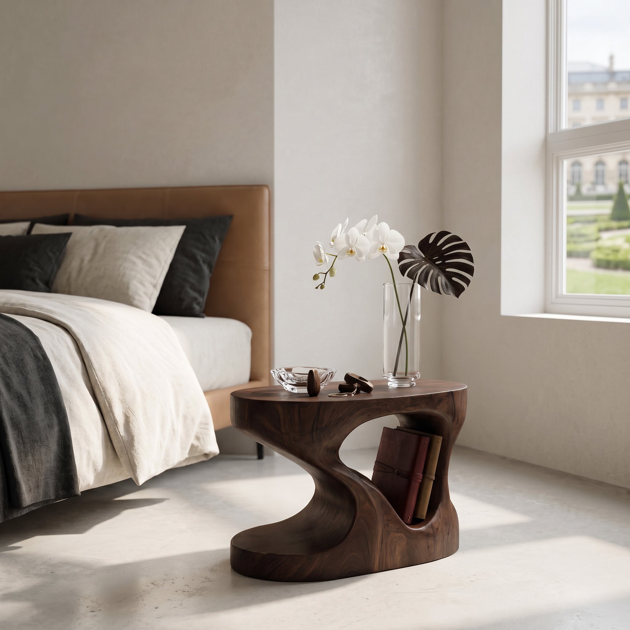 Modern Organic Side Table For Living Room Or Bedroom
