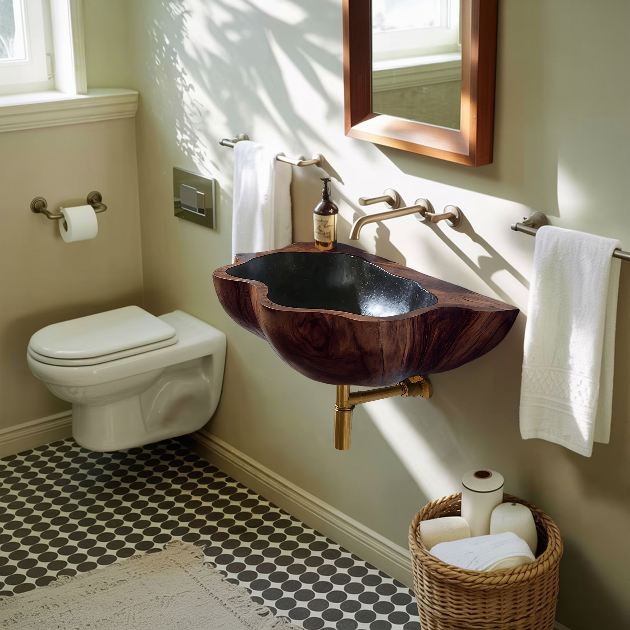 Mid Century Solid Wood Vanity Sink For Stylish Bathroom Decor