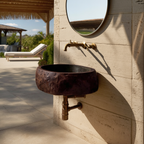 Handcrafted Solid Wood Vanity Sink For Bathroom Furniture Style Decor