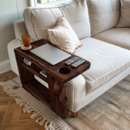 Rustic Handcrafted Wooden Armrest For Sofa Decor
