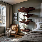 Farmhouse Solid Wood Mushroom Shelf For Bedroom Decor And Storage