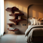 Modern Solid Wood Mushroom Shelf For Entryway Design And Display