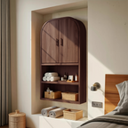 Arched Wall Cabinet With Open Shelves For Bathroom
