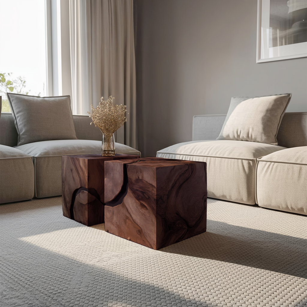Farmhouse Wooden Square Coffee Table For Cozy Interiors