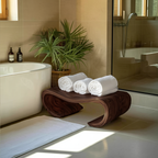 Modern Organic Curved Shower Bench For Spa Or Bathroom