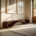 Contemporary Sleek Curved Bench For Entryway Or Home Decor