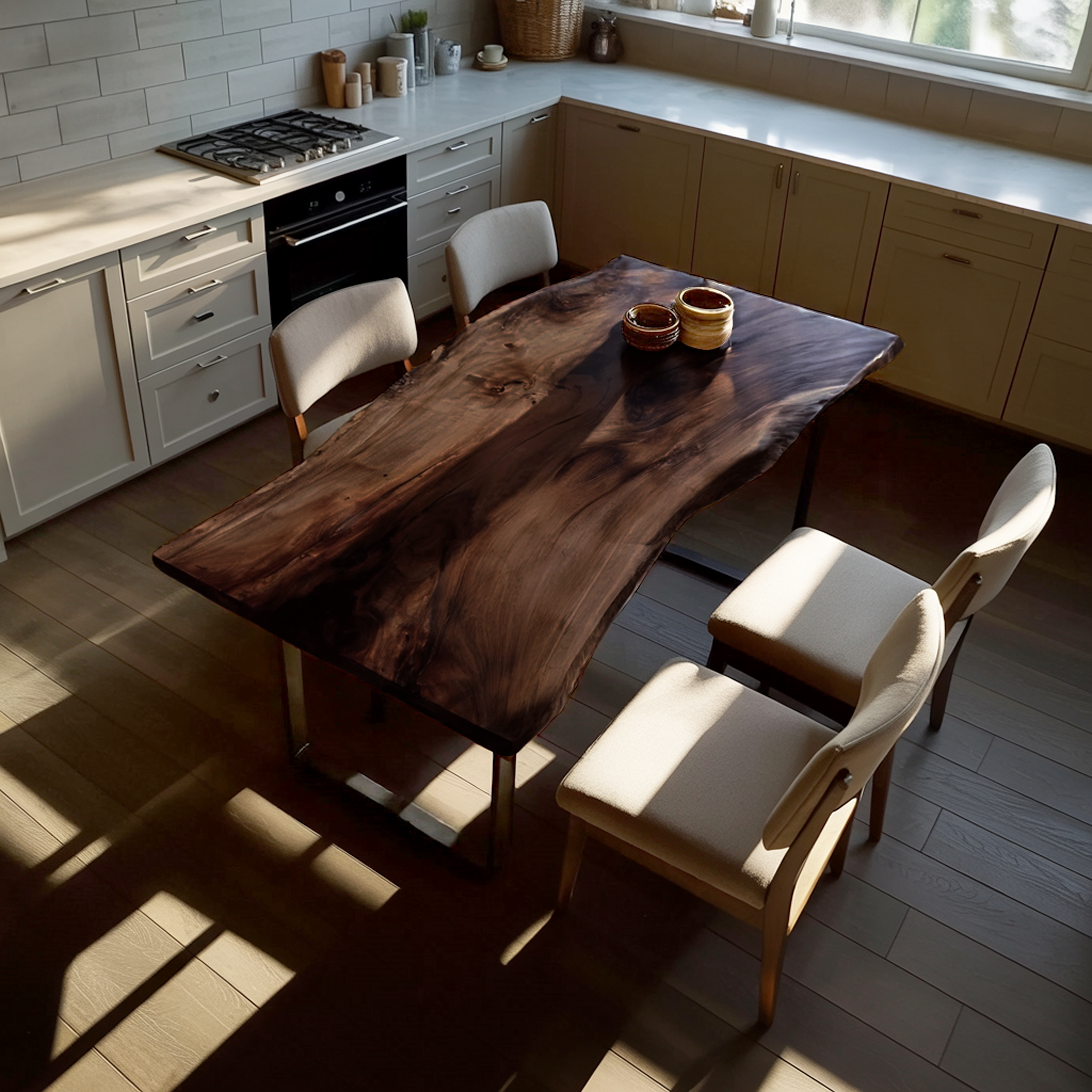 Dining Room Modern Wooden Live Edge Dining Table Natural