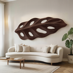Organic Wall Art With Leaf Panel Design For Living Room