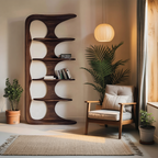 Contemporary Sculptural Vertical Bookshelf For Living Room