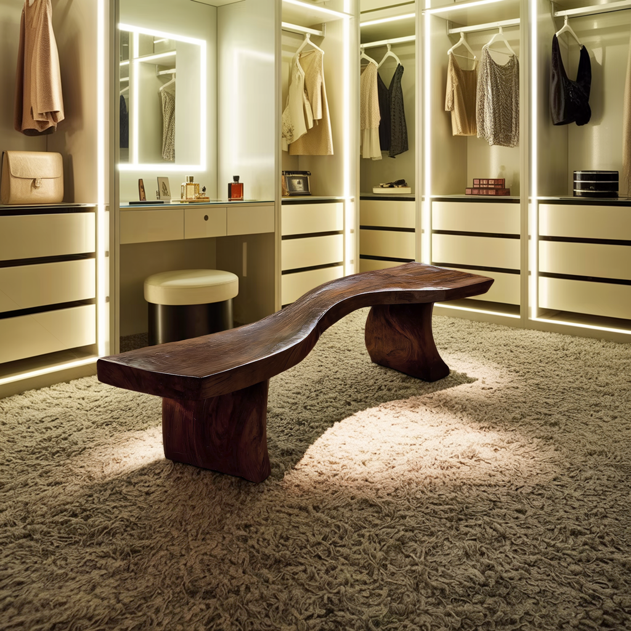 Handmade Wooden Entryway Bench For Hallway Seating
