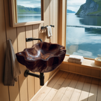 Mid Century Live Edge Wood Basin For Sophisticated Bathroom Furniture