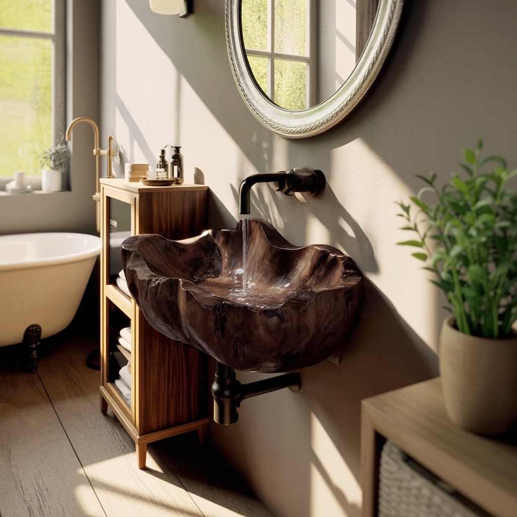 Modern Solid Wood Wash Basin For Luxury Bedroom Furniture Decor