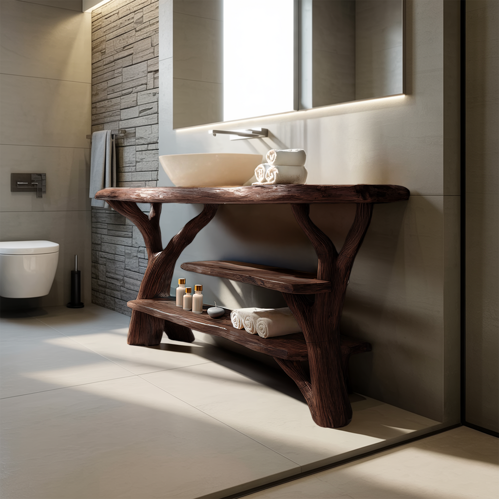 Farmhouse Rustic Solid Wood Vanity For Warm Bathroom Design