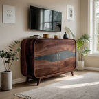 Farmhouse Live Edge Media Console For Entryway Decor