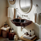 Farmhouse Solid Wood Vanity Sink For Bathroom Interior Decor