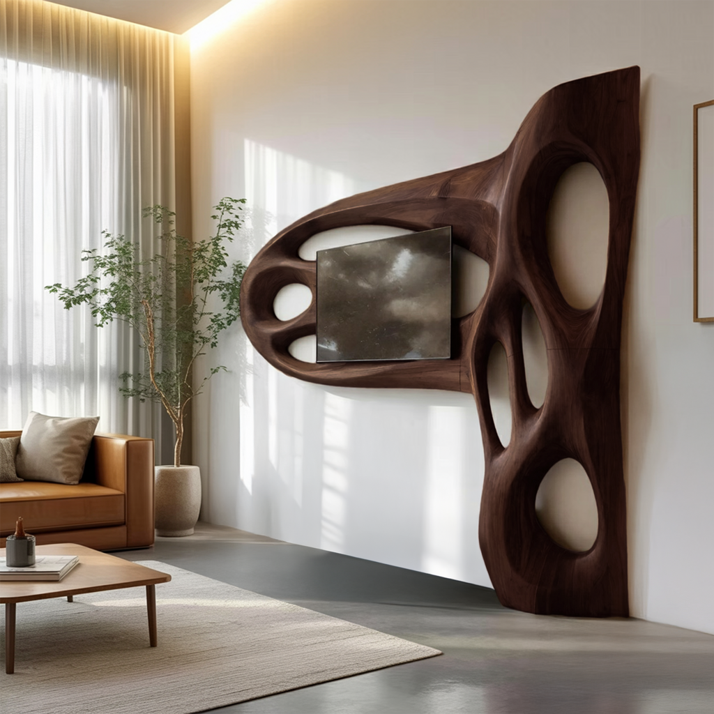 Contemporary Sculptural TV Frame For Living Room Decor