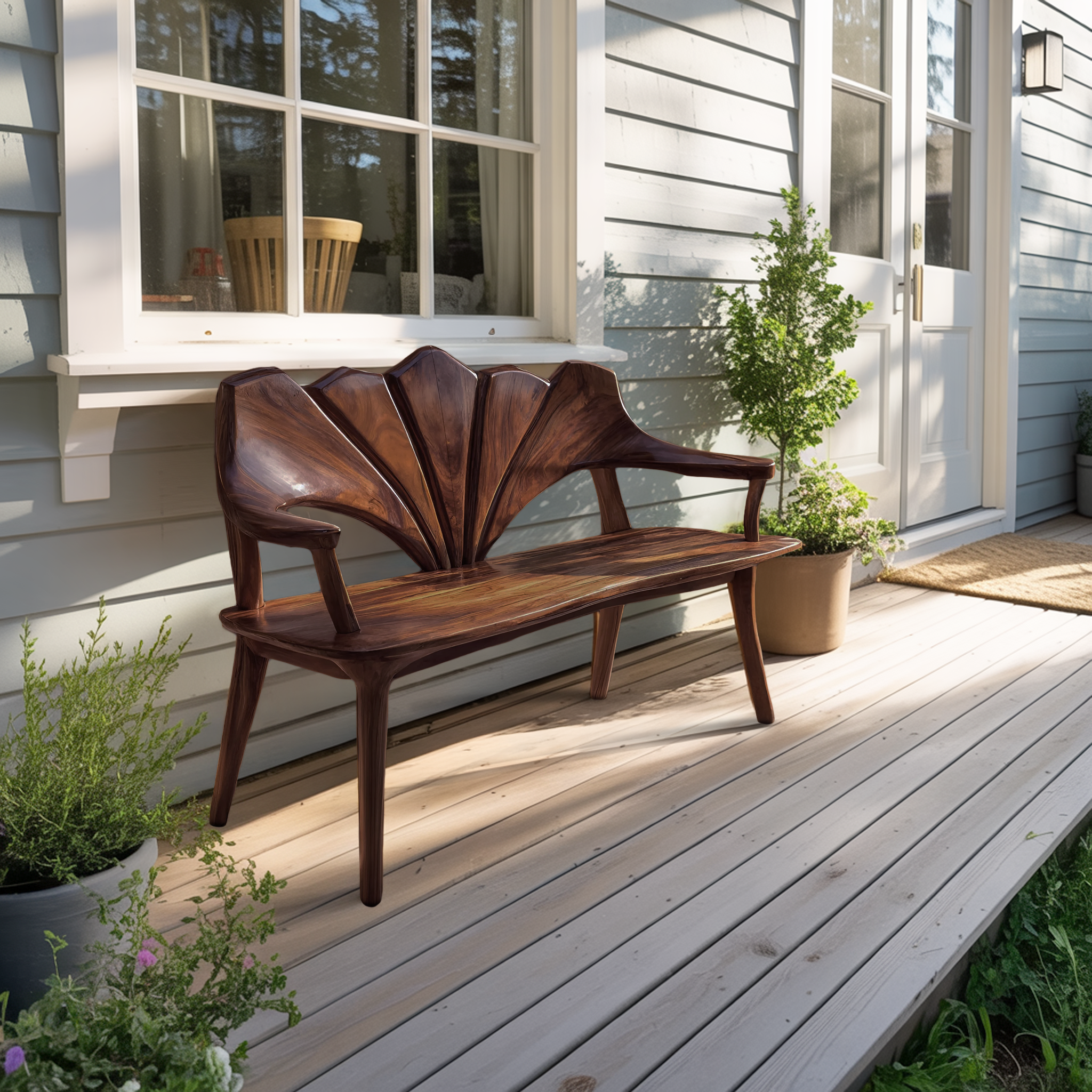 Solid Wood Live Edge Bench For Entryway And Living Area