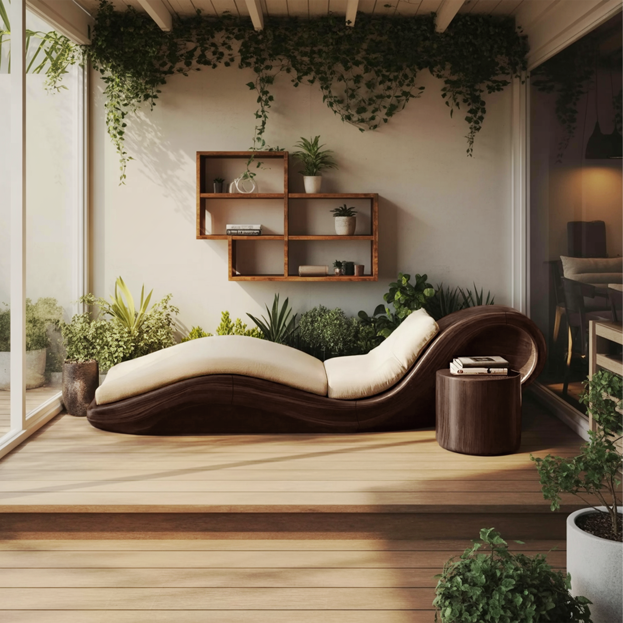 Mid Century Wooden Daybed For Patio Furniture Outdoor Design