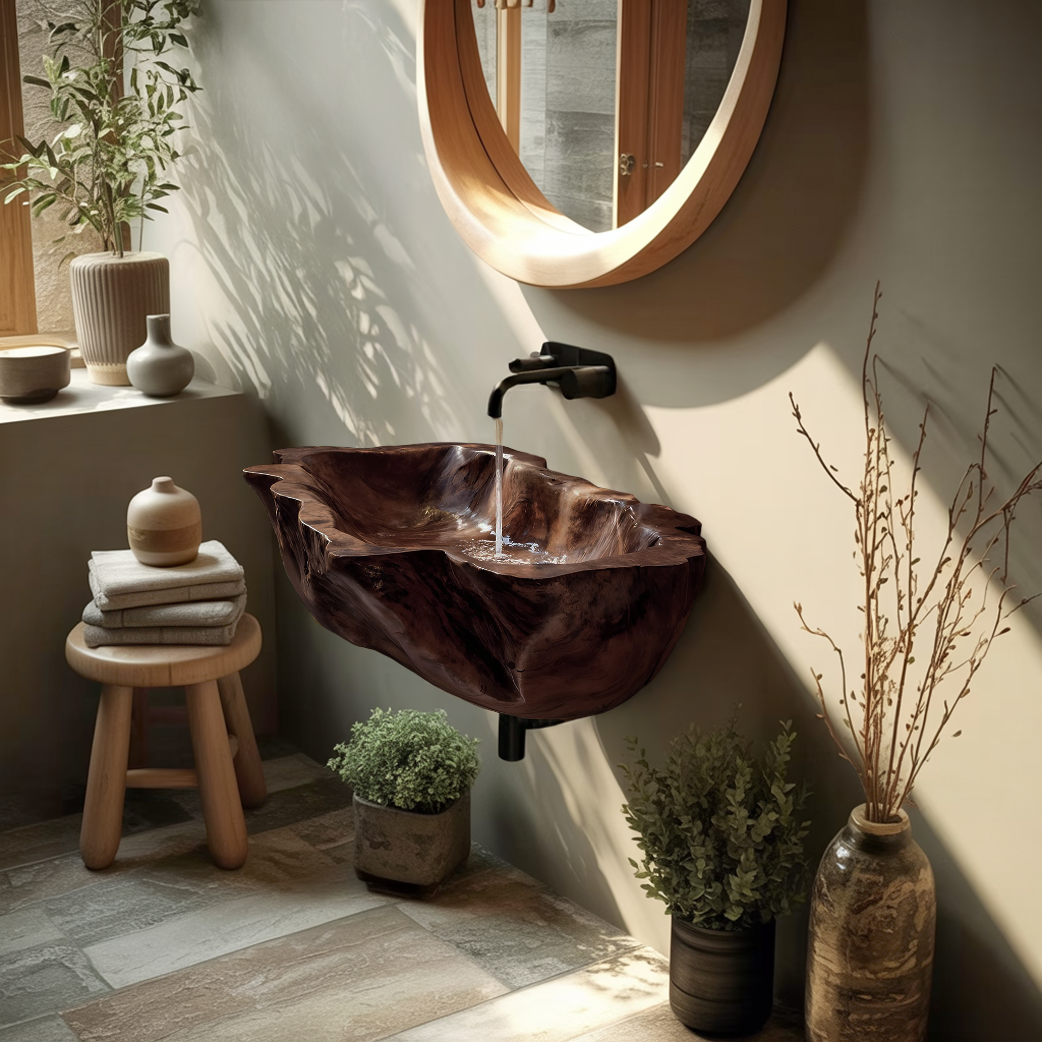 Farmhouse Solid Wood Wash Basin For Cozy Bedroom Furniture Design