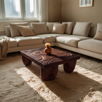 Mid Century Solid Wood Irregular Coffee Table For Entryway