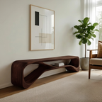 Handcrafted Bench Curved Design For Living Room