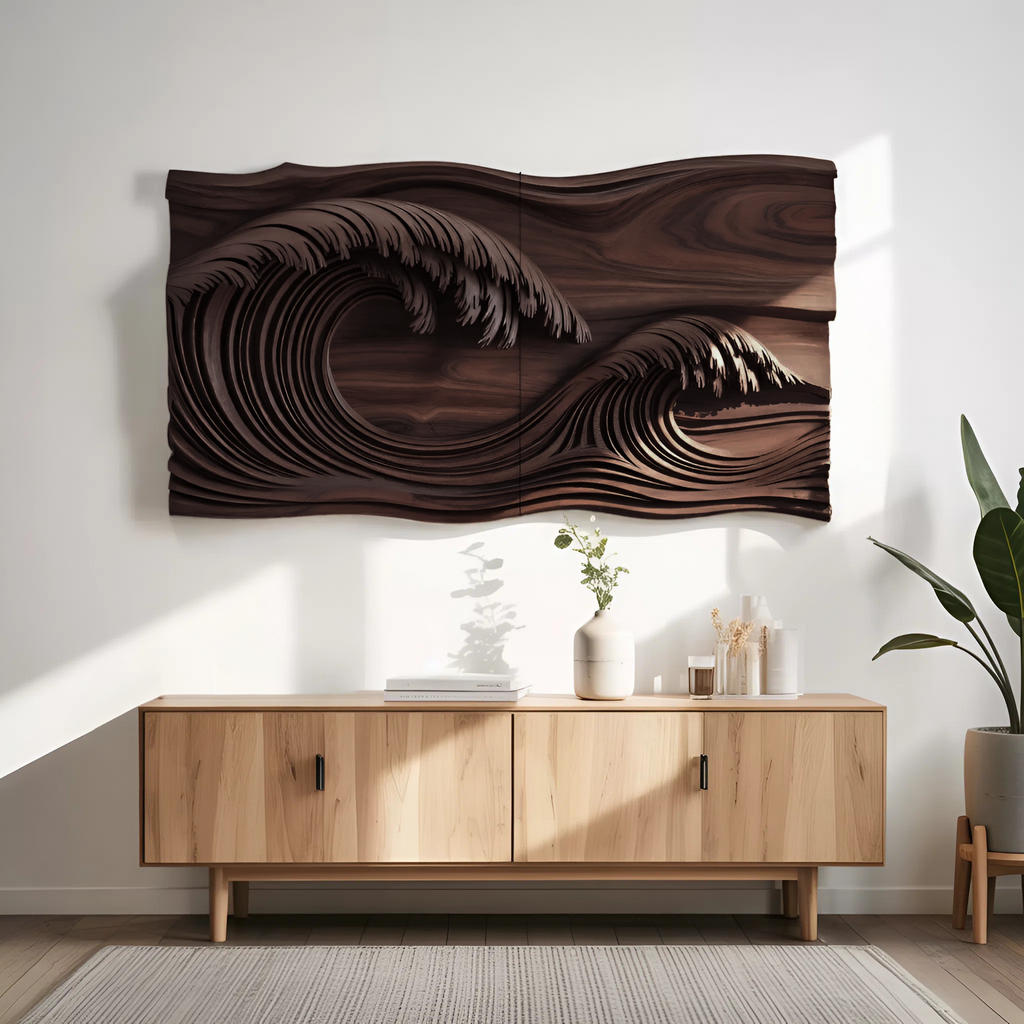 Ocean Wave Wall Sculpture For Bedroom