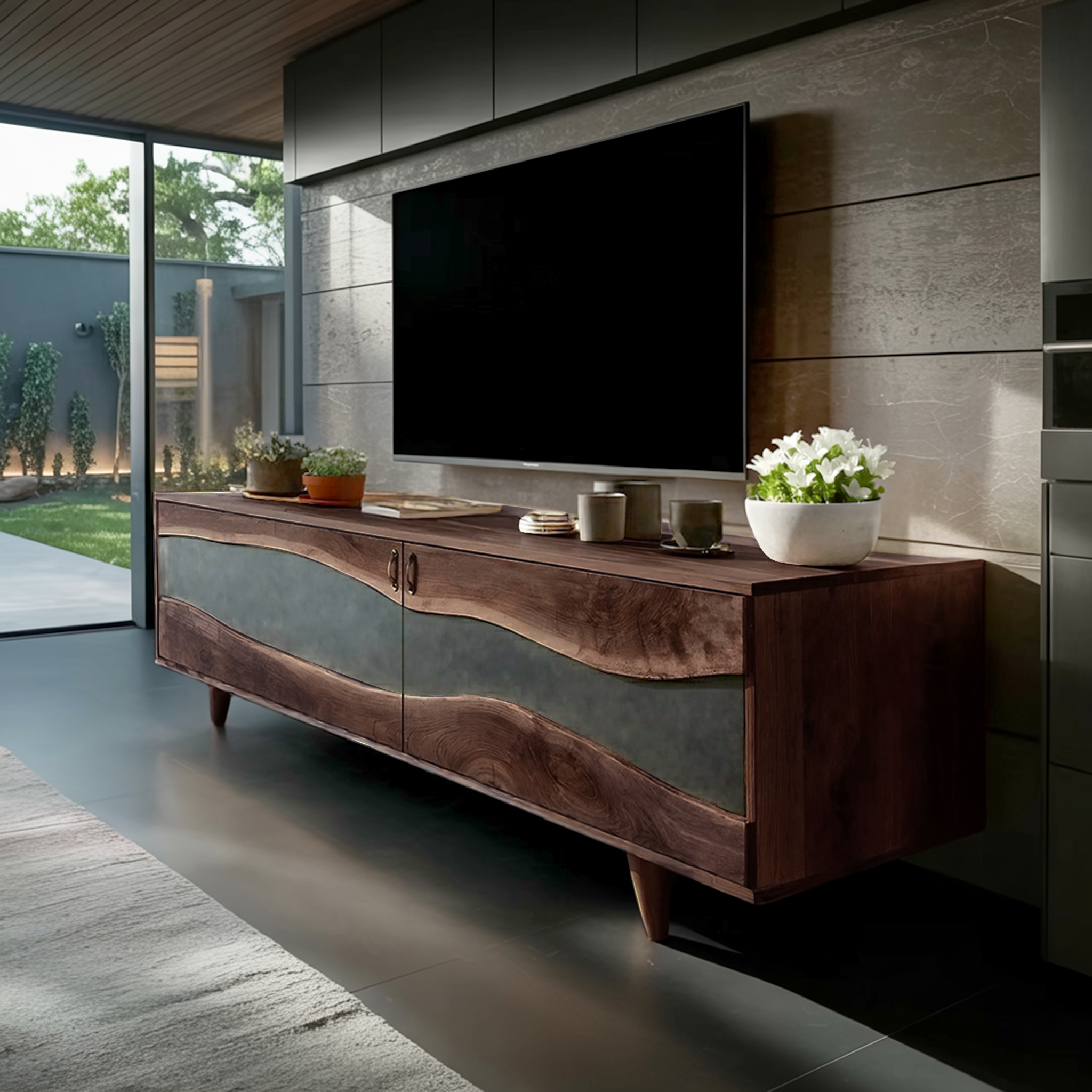 Modern Wooden Media Cabinet For Minimalist Home