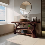 Handcrafted Live Edge Bathroom Vanity Solid Wood Sink For Modern Bathroom