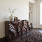 Luxury Credenza Sculpted Door Storage Furniture For Living