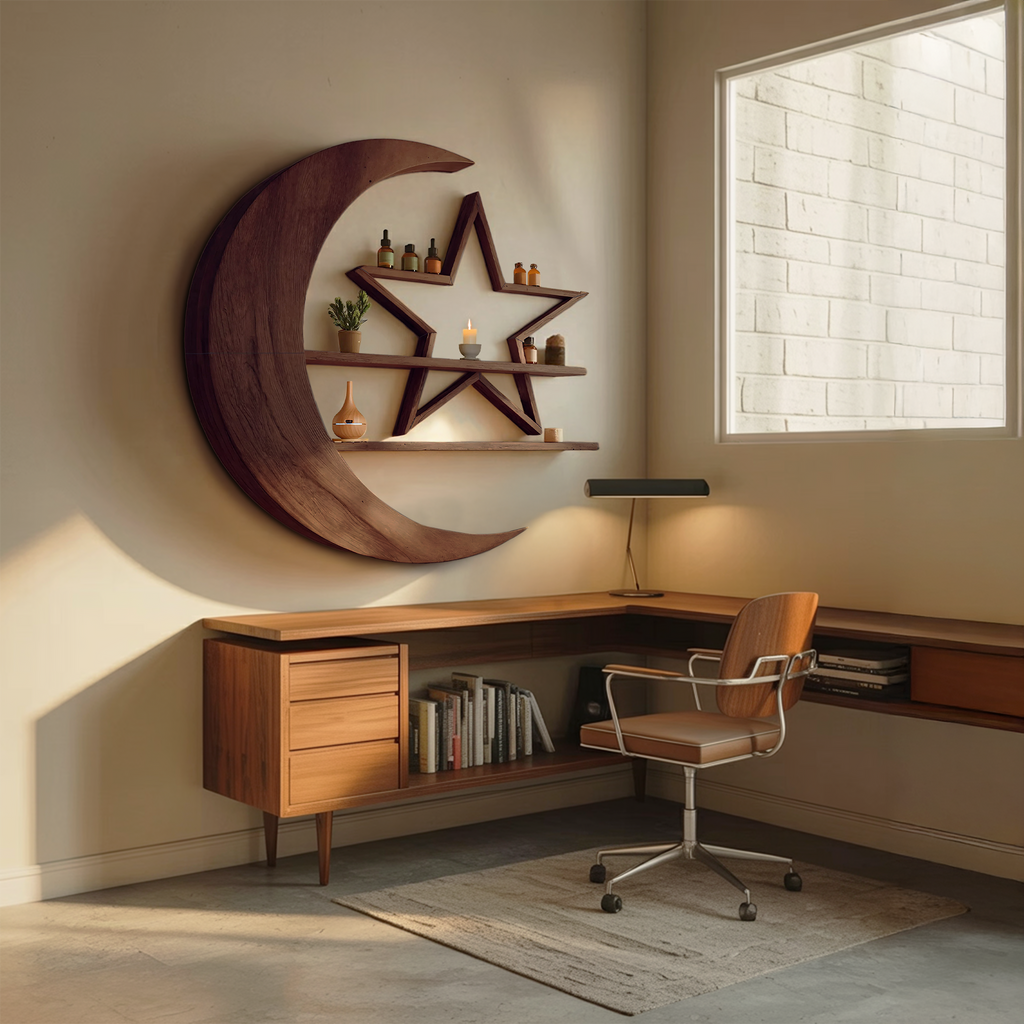 Modern Celestial Wall Shelf For Living Room Accent