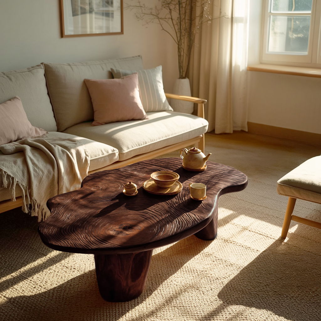 Modern Solid Wood Abstract Coffee Table For Furniture Decor