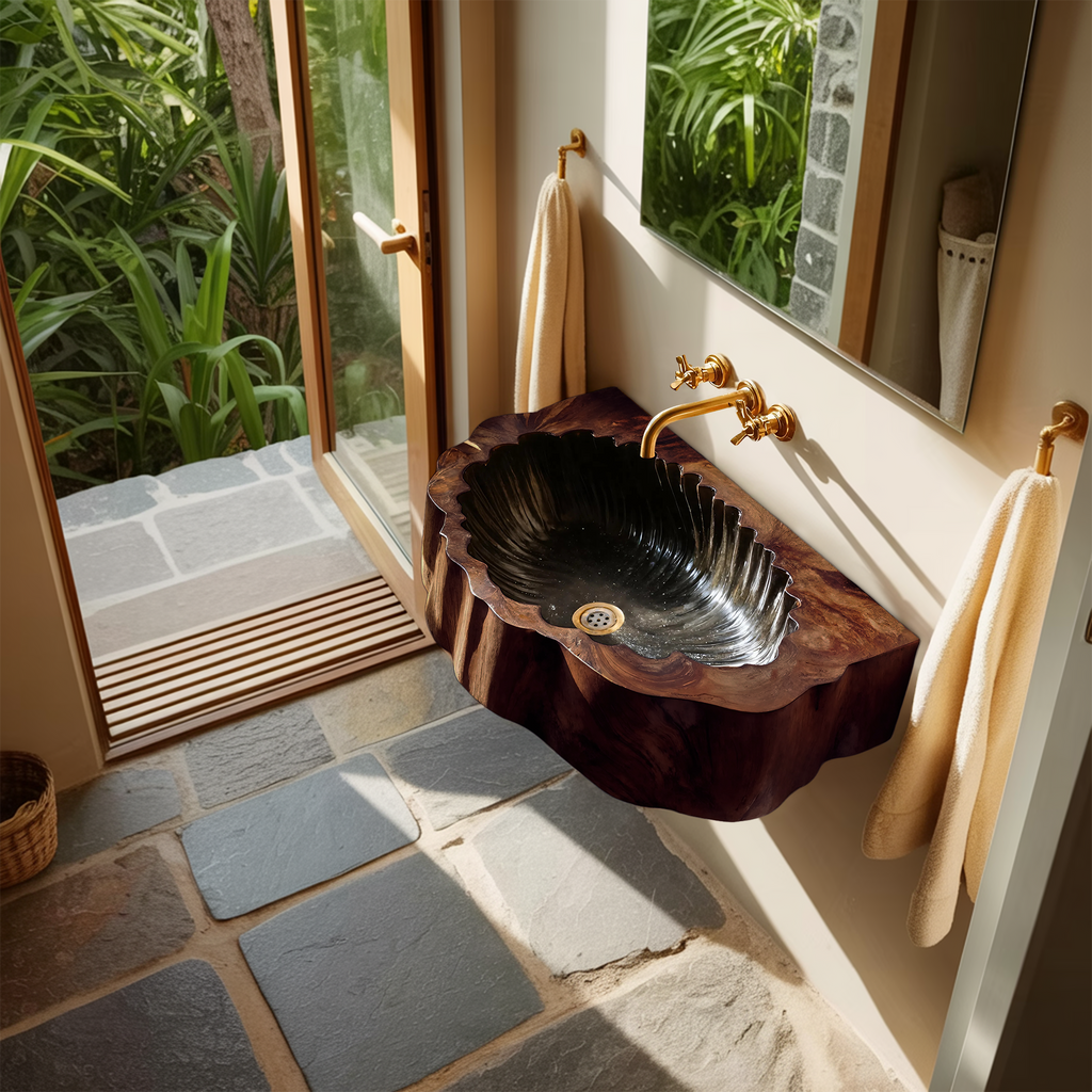 Farmhouse Solid Wood Vanity Sink For Cozy Bathroom Decor