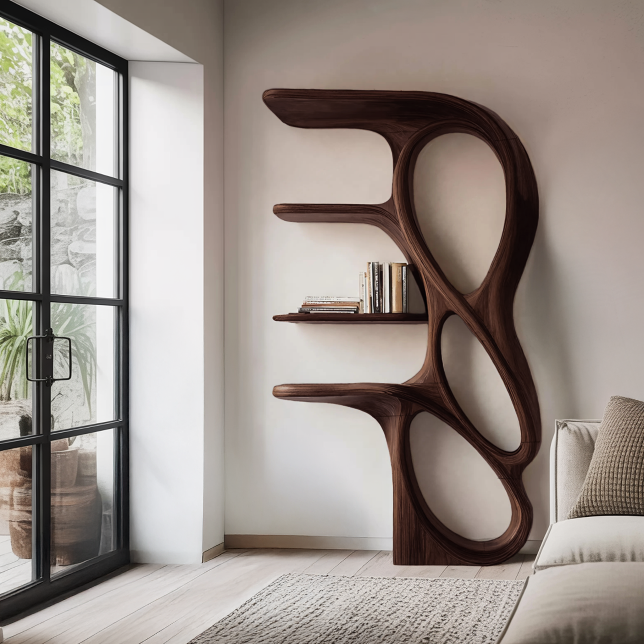 Contemporary Art Bookshelf For Living Room Decor